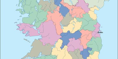 Карта Ірландыі вектарная карта 