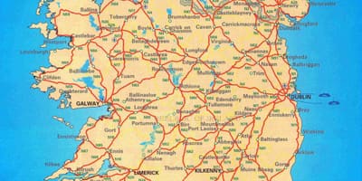 Бясплатная Дарожная карта Ірландыі