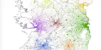 Ірландыя карту шчыльнасці насельніцтва 