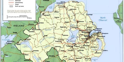 Карта Паўночная Ірландыя