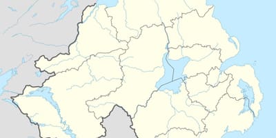 Карта Паўночнай Ірландыі пляжы 
