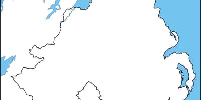 Пустая карта Паўночнай Ірландыі