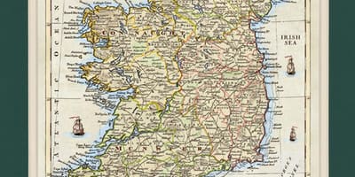Карта аформлена карта Ірландыі