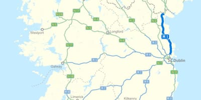 Карта трасы Ірландыя 