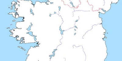 Карта пустая карту Ірландыі з ракі