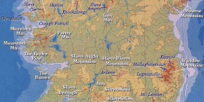 Карта горы Ірландыі 