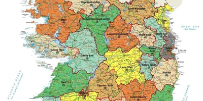 Карта картаграфічнае Ірландыі вьюере карт 