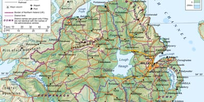 Карта Паўночнай Ірландыі