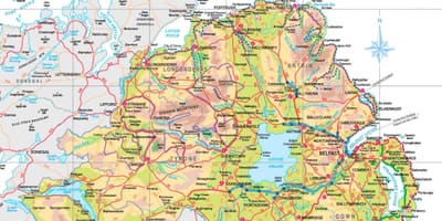 Паўночнай Ірландыі на карце