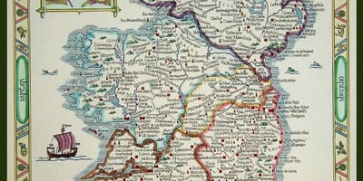Карта сярэднявечнай Ірландыі